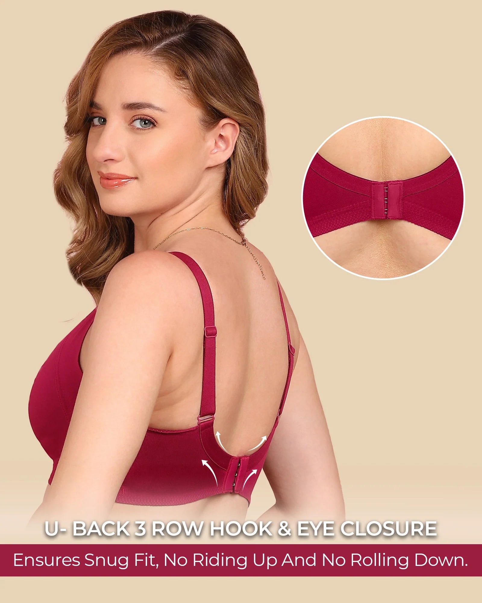 Swanz  Bonded Breathable Cotton Plus-Size Non-Padded M-Frame Minimiser with Hidden Concealer (SB-9303)