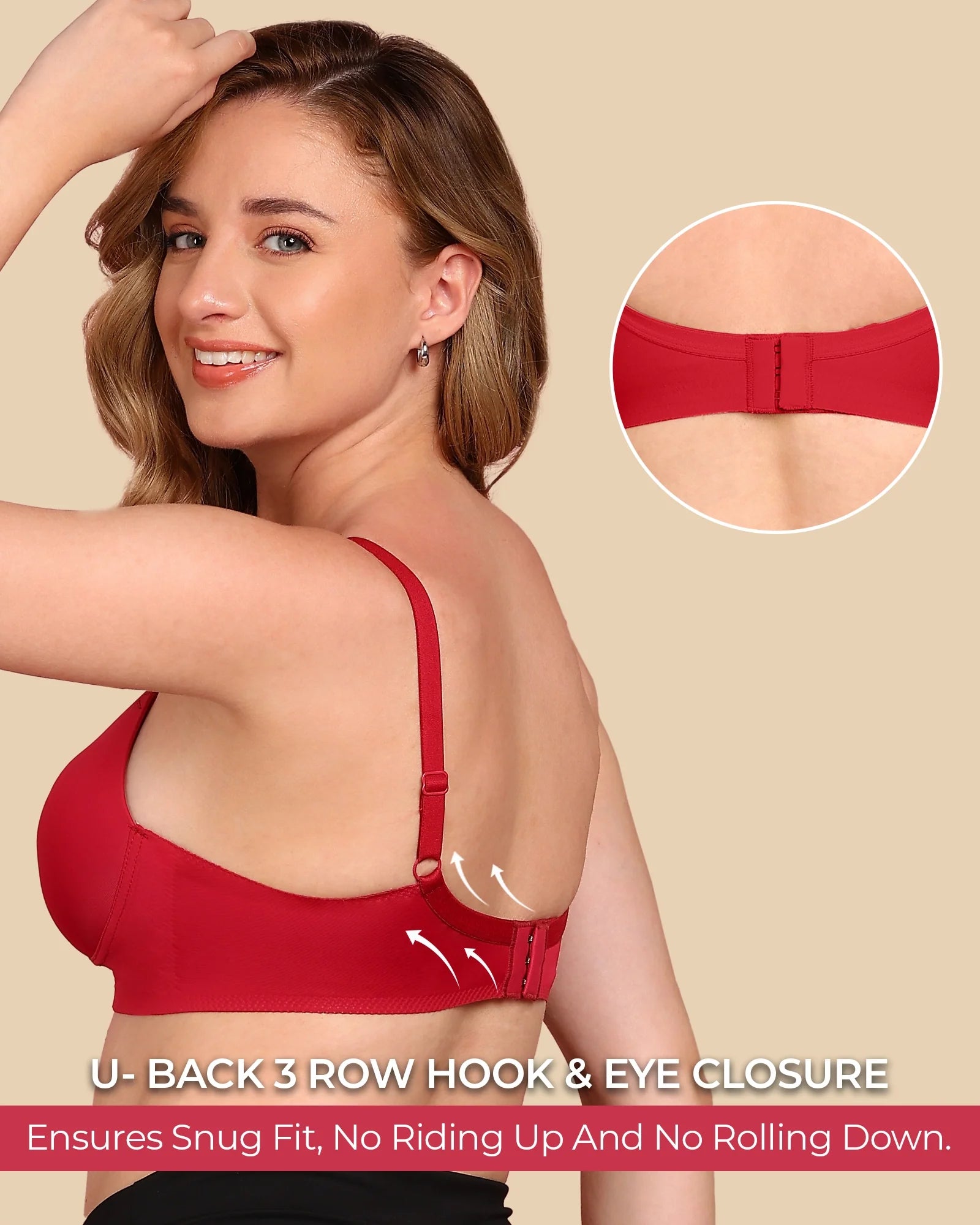 Swanz  Bonded Breathable Cotton Push-Up 3/4-Coverage Bra (Level 3 Padding) (SB-93510)