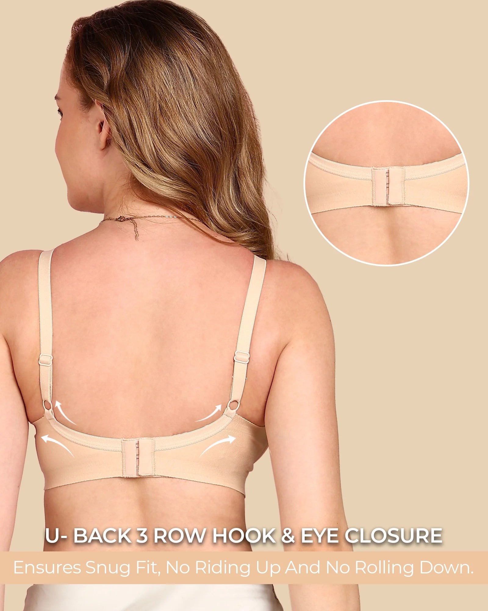 Swanz  Bonded Breathable Cotton Push-Up 3/4-Coverage Bra (Level 3 Padding) (SB-93510)
