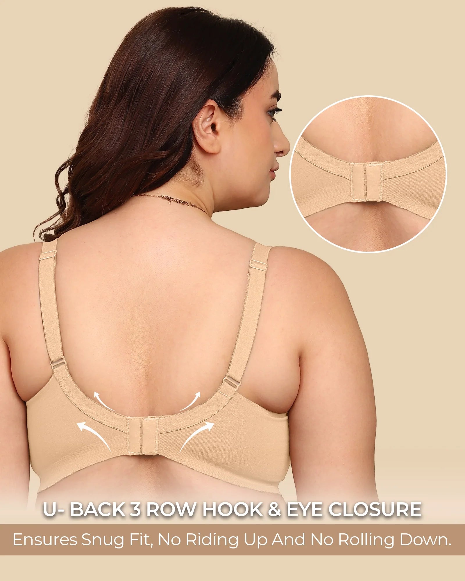 Swanz  Bonded Breathable Cotton Plus-Size Non-Padded M-Frame Minimiser with Hidden Concealer (SB-9303)