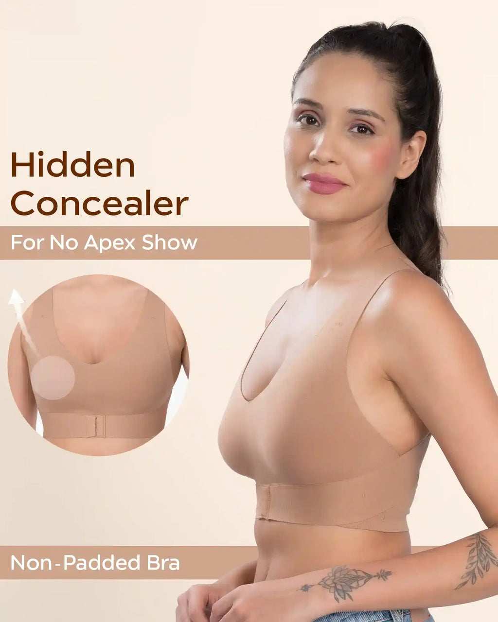 Swanz  Bonded Breathable Cotton Non-Padded Gym Bra with Posture Support (SB-995)