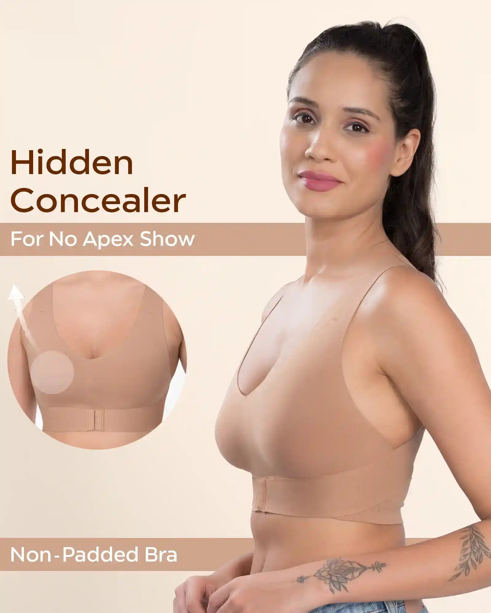 Swanz  Bonded Breathable Cotton Non-Padded Gym Bra with Posture Support (SB-995)