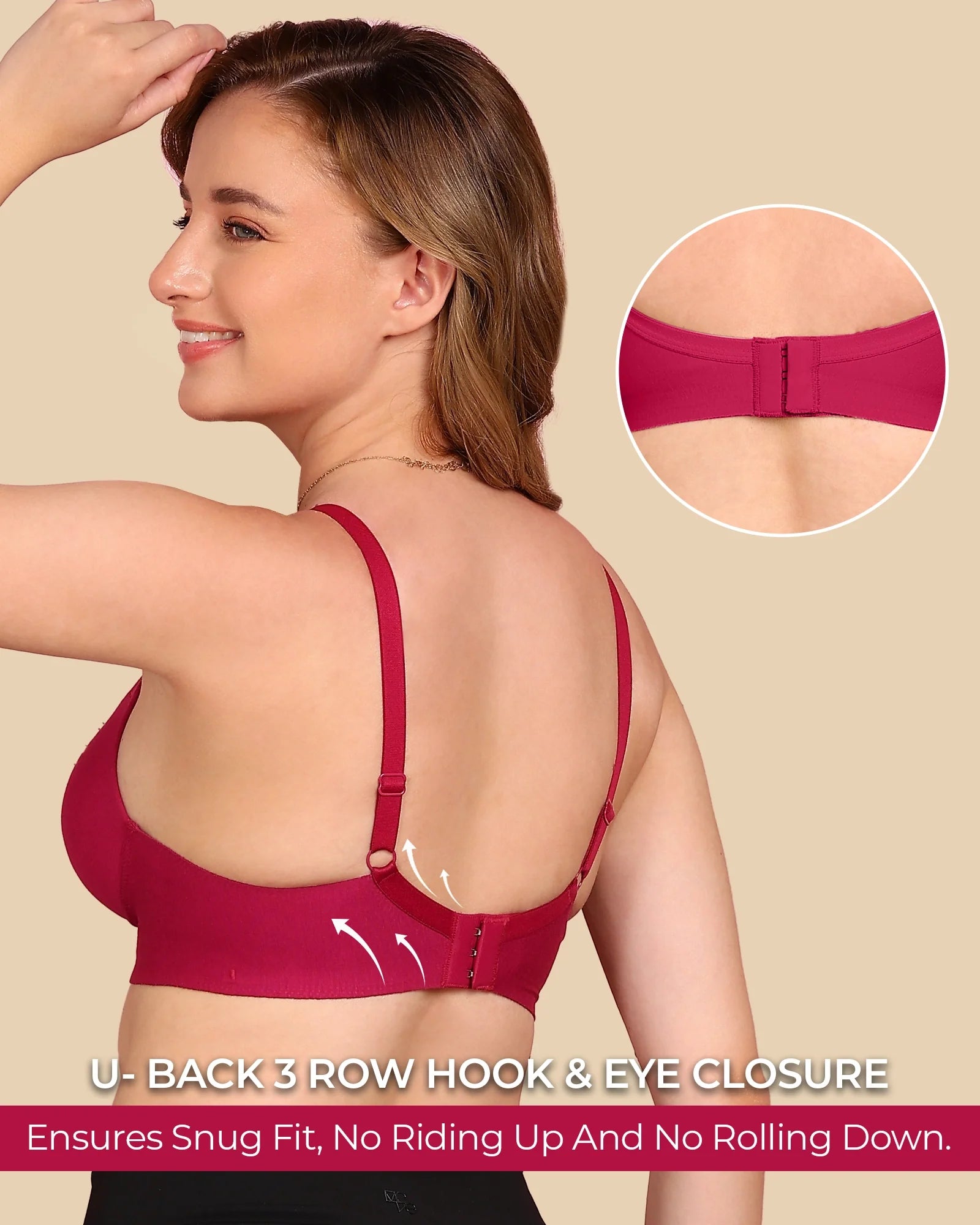 Swanz  Bonded Breathable Cotton Push-Up 3/4-Coverage Maximiser Bra (Level 2 Padding) (SB-97015)