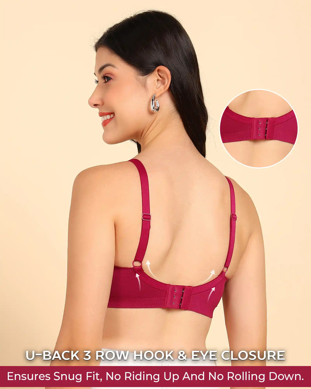 Swanz  Bonded Breathable Cotton Push-Up 3/4-Coverage Bra (Level 3 Padding) (SB-93510)