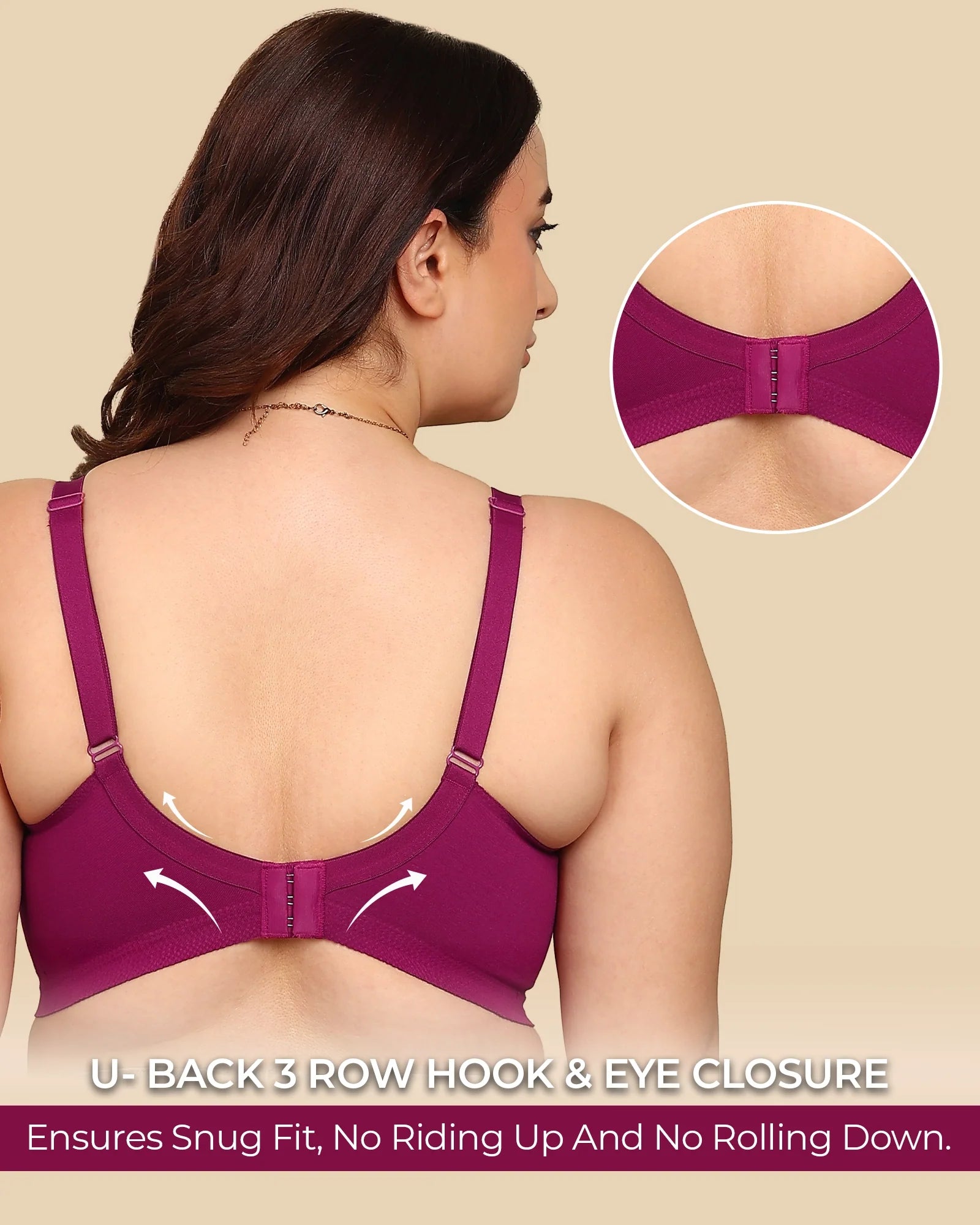 Swanz  Bonded Breathable Cotton Plus-Size Non-Padded M-Frame Minimiser with Hidden Concealer (SB-9303)