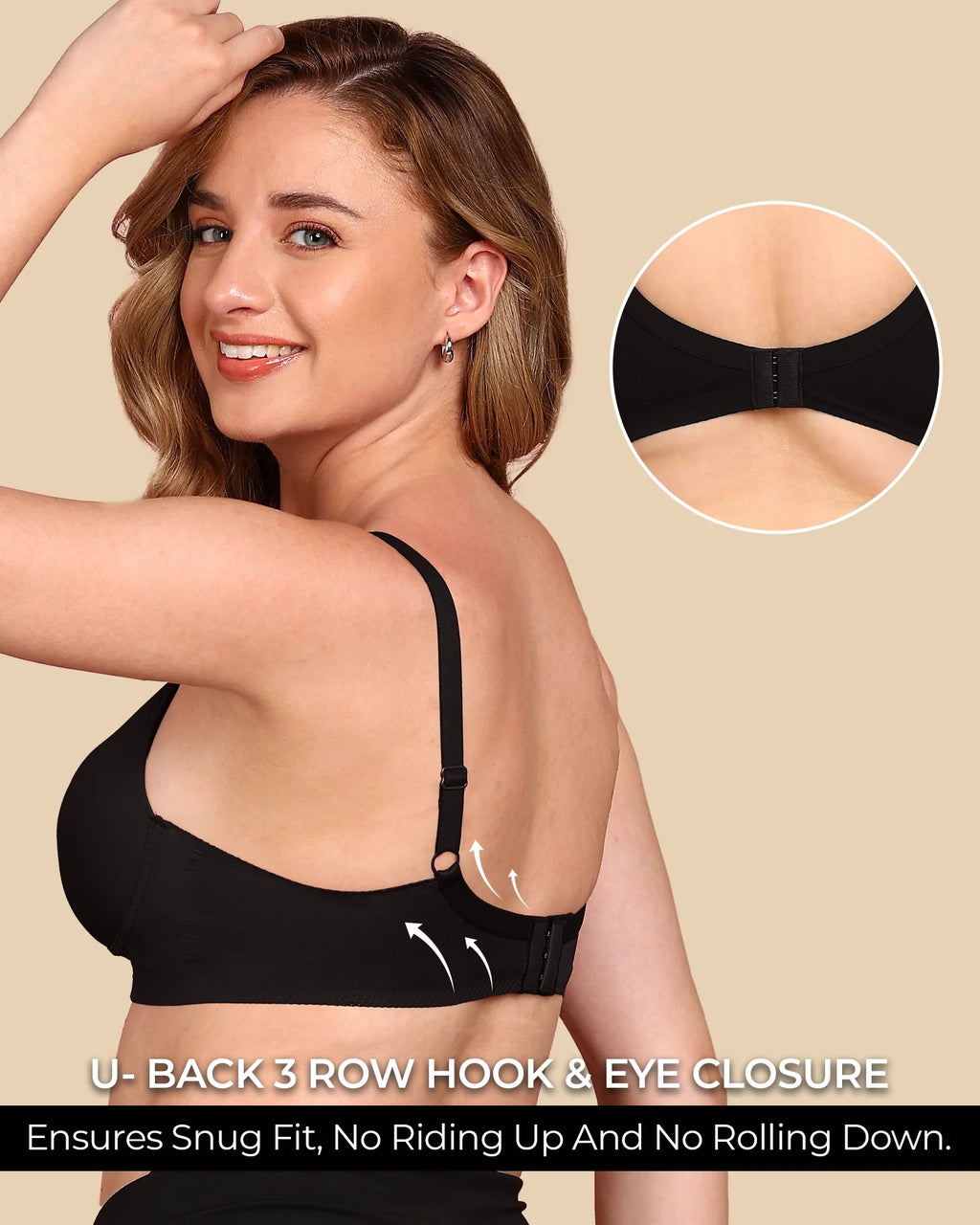 Swanz  Bonded Breathable Cotton Push-Up 3/4-Coverage Bra (Level 3 Padding) (SB-93510)