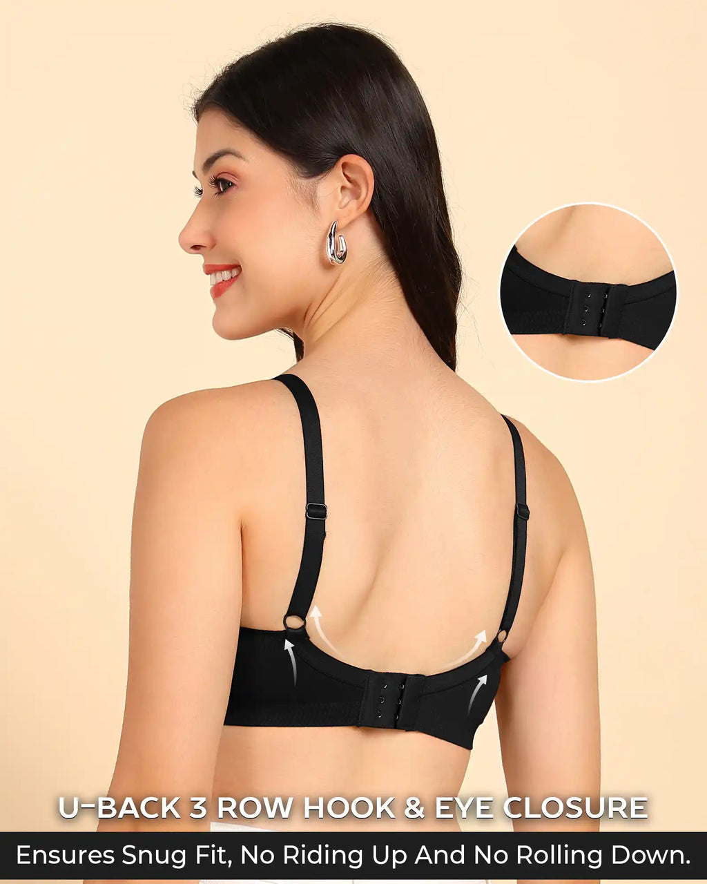 Swanz  Bonded Breathable Cotton Push-Up 3/4-Coverage Bra (Level 3 Padding) (SB-93510)