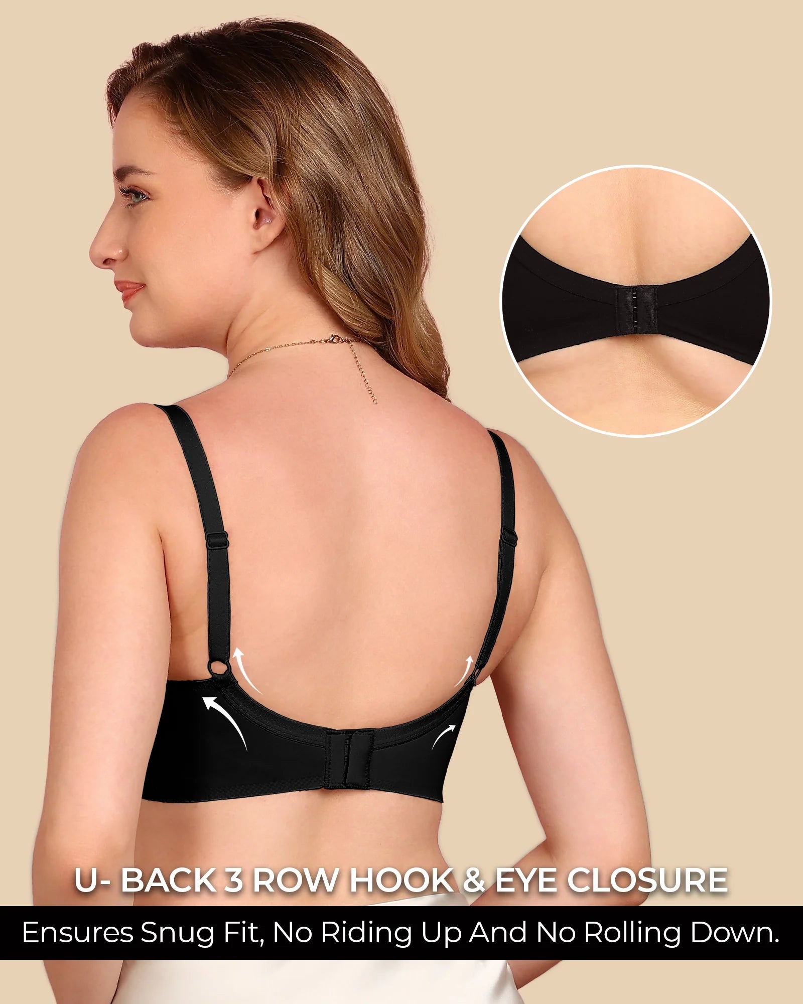 Swanz  Bonded Demi-Cup Padded Cotton Spandex Bra (SB-91012)
