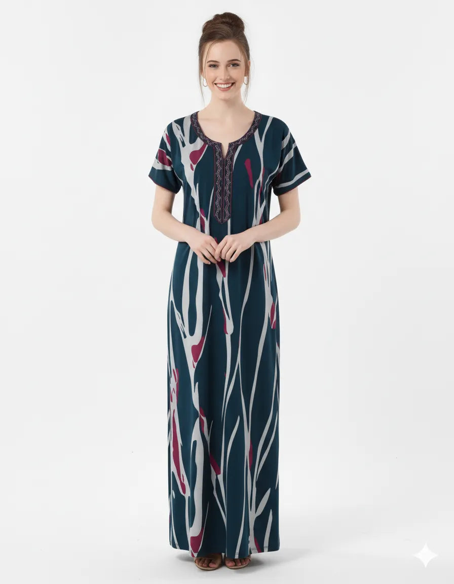 Arolisa Printed Rayon Alpine Nighty – Comfortable, Relaxed Fit (L/XL)