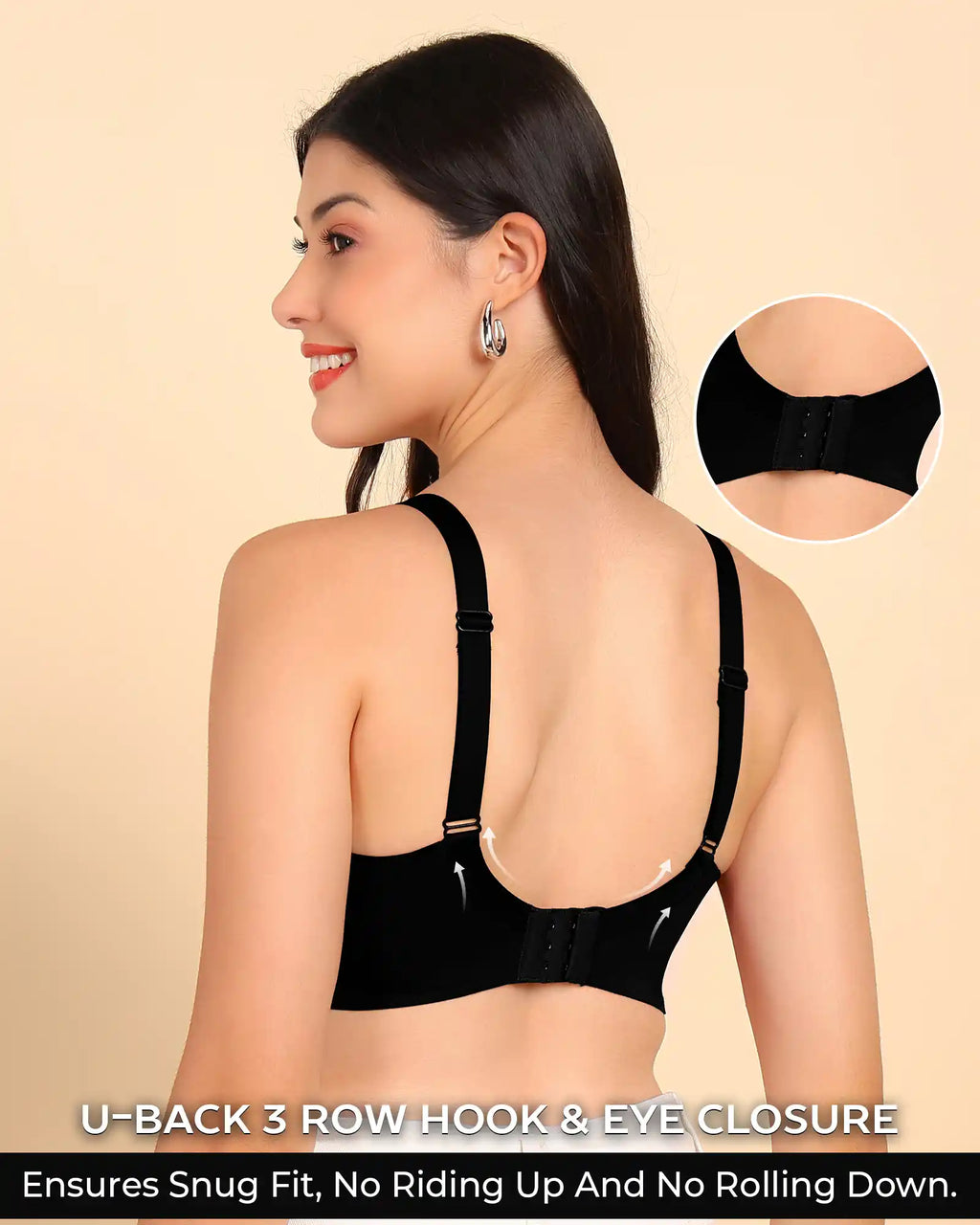 Swanz  Bonded Breathable Cotton Plus-Size Non-Padded M-Frame Minimiser with Hidden Concealer (SB-9303)