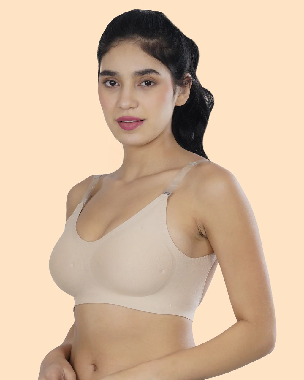 Cotton Padded Bonded Backless Everyday  Bra (TW-SB-9851-Skin)