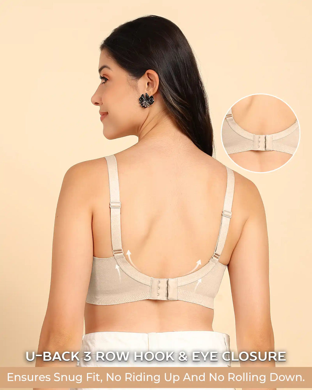 Swanz  Bonded Breathable Cotton Plus-Size Non-Padded M-Frame Minimiser with Hidden Concealer (SB-9303)