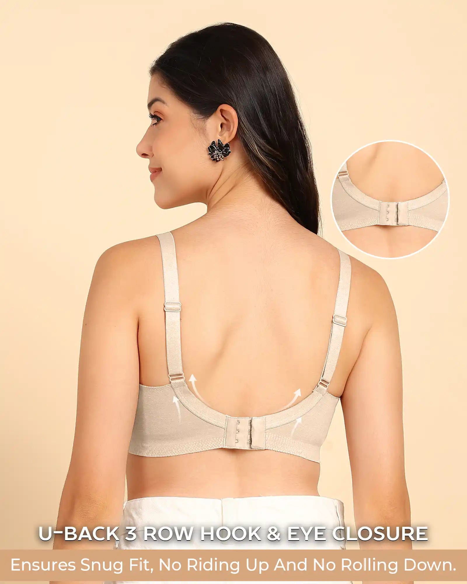 Swanz  Bonded Breathable Cotton Plus-Size Non-Padded M-Frame Minimiser with Hidden Concealer (SB-9303)