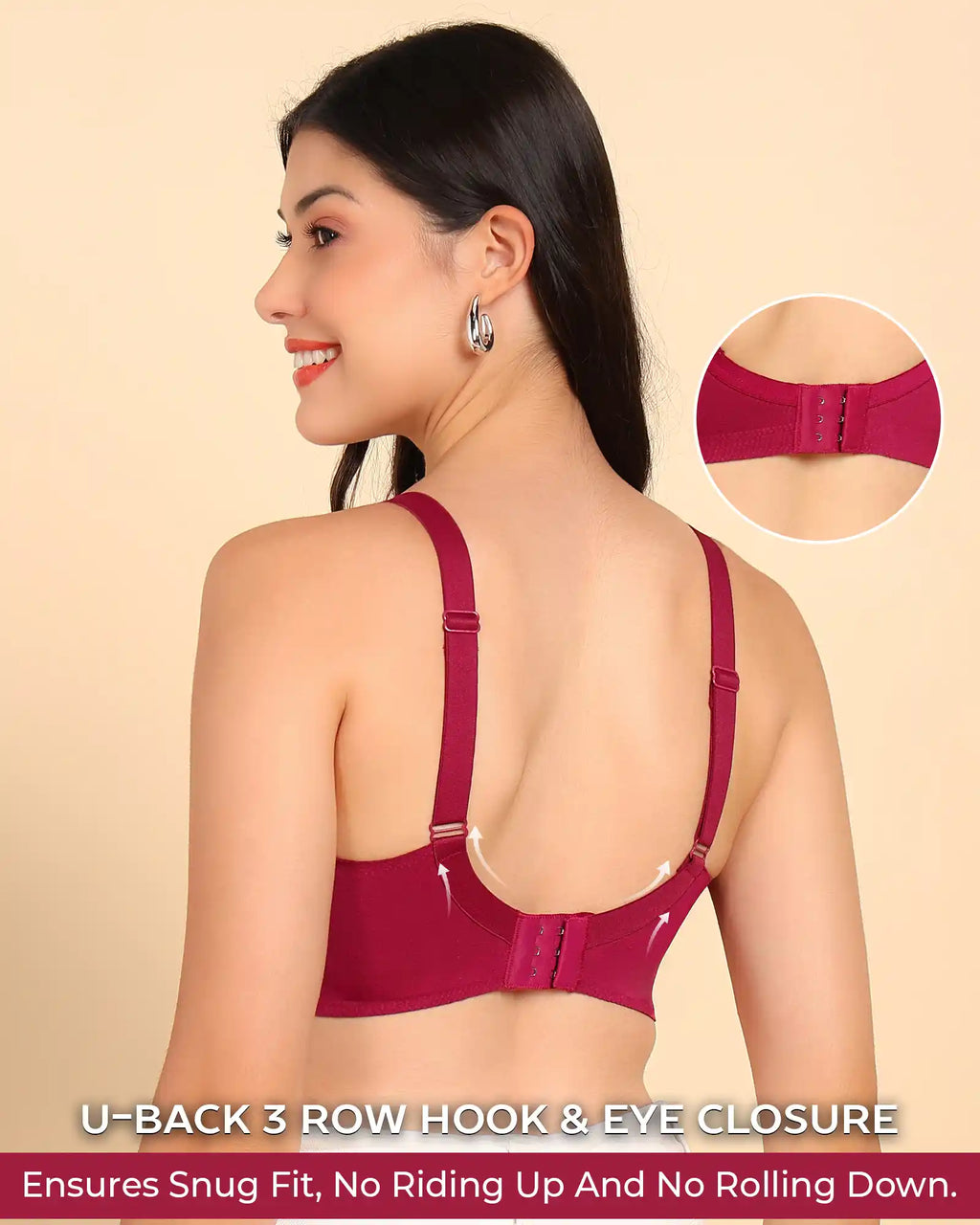 Swanz  Bonded Breathable Cotton Plus-Size Non-Padded M-Frame Minimiser with Hidden Concealer (SB-9303)