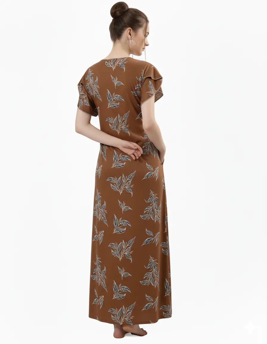 Arolisa Printed Rayon Alpine Nighty – Comfortable, Relaxed Fit (L/XL)