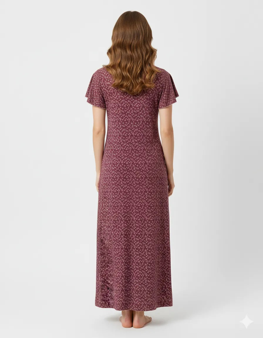 Arolisa Printed Rayon Alpine Nighty – Comfortable, Relaxed Fit (L/XL)