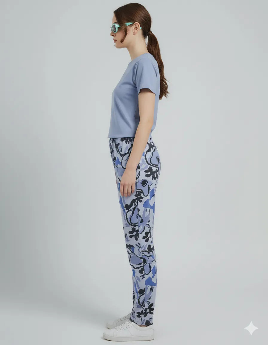 Arolisa Women’s Hosiery Lounge Set – Tee & Pyjama, Relaxed Fit