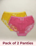 Swanz  Lace Panty Elegant Soft Stretch Intimate Wear (Pack of 2)
