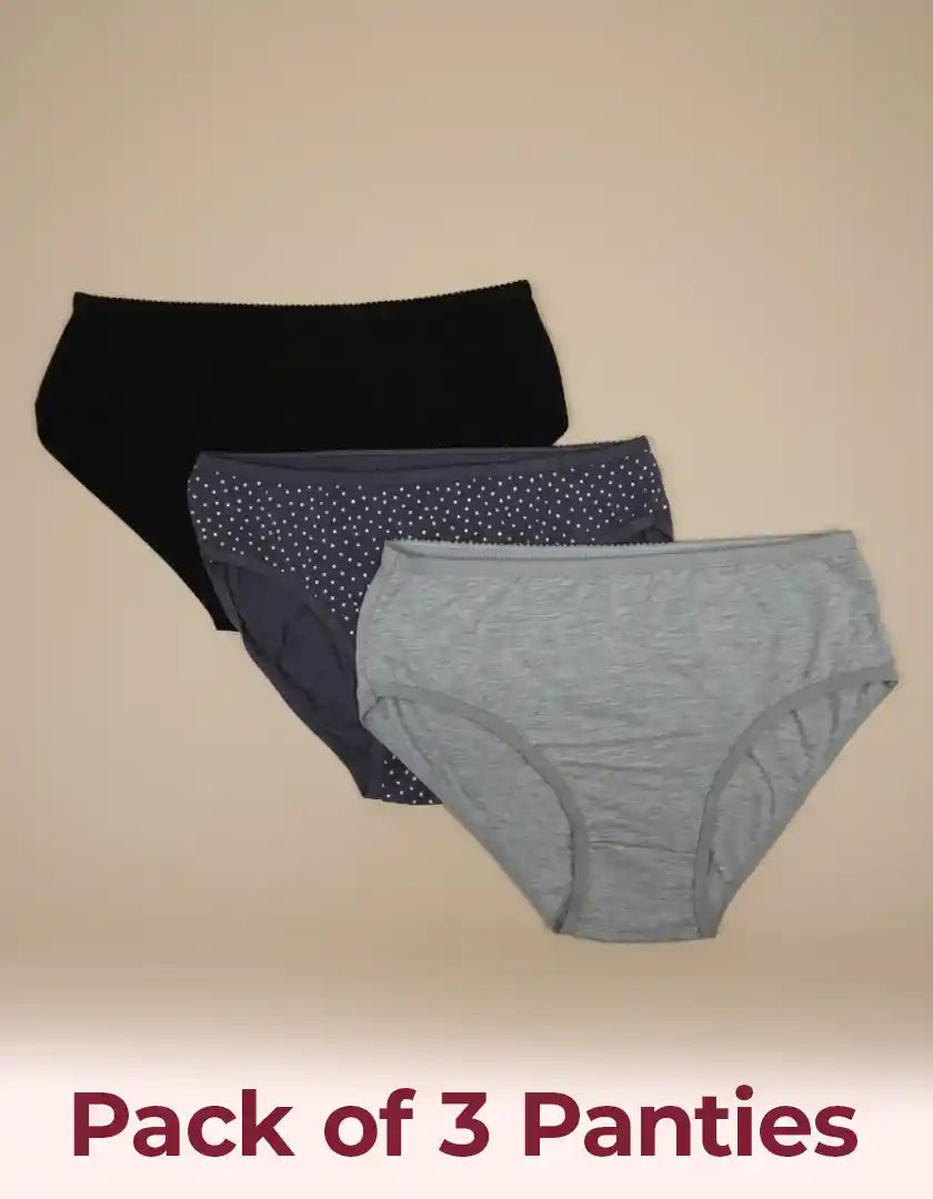 Swanz  Cotton Spandex Hipster Panty Soft Stretch Mid-Rise Comfort Fit
