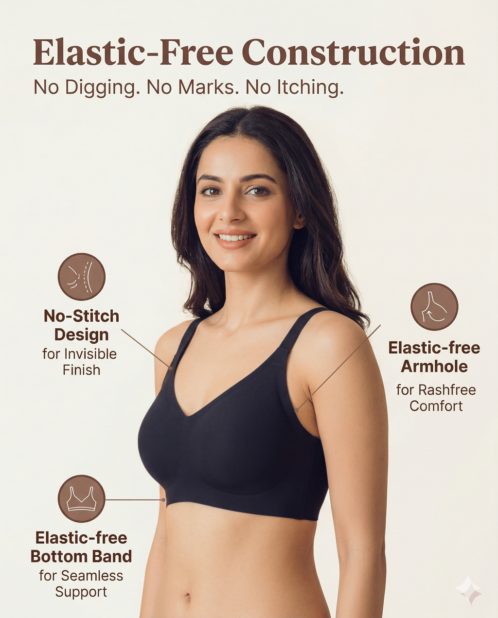 Cotton Padded Full Coverage Bonded Bra (SB-938-Navy)