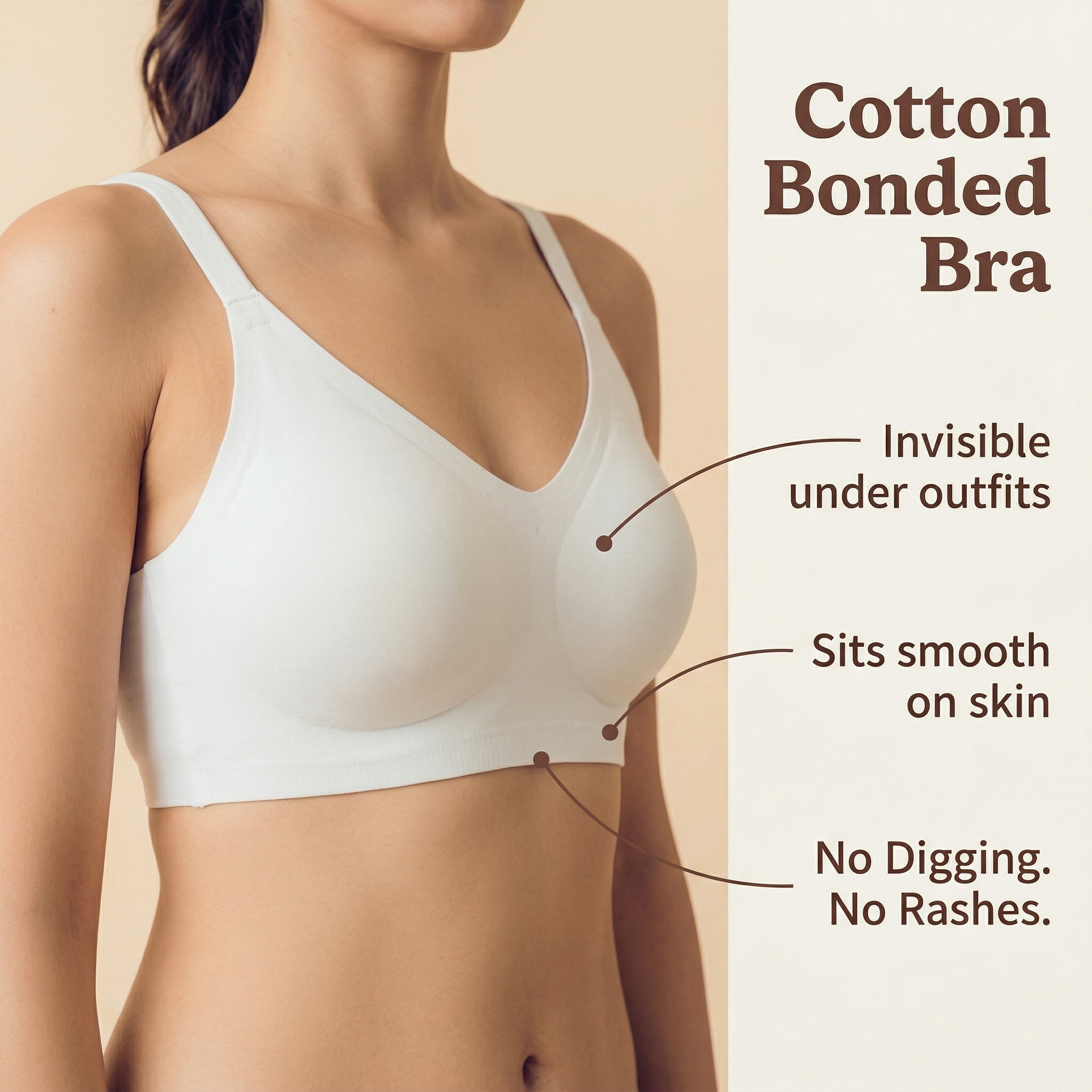 Cotton Padded Full Coverage Bonded Bra (SB-938-White)