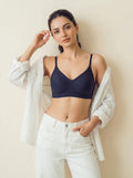 Cotton Padded Full Coverage Bonded Bra (SB-938-Navy)