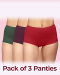 Swanz  High-Rise Cotton Stretch Boyshorts Full Coverage, Seamless Comfort Everyday Essentials (Pack Of 3))