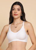 Swanz  Bonded Breathable Cotton Padded Full-Coverage Bra (SB-938-White)