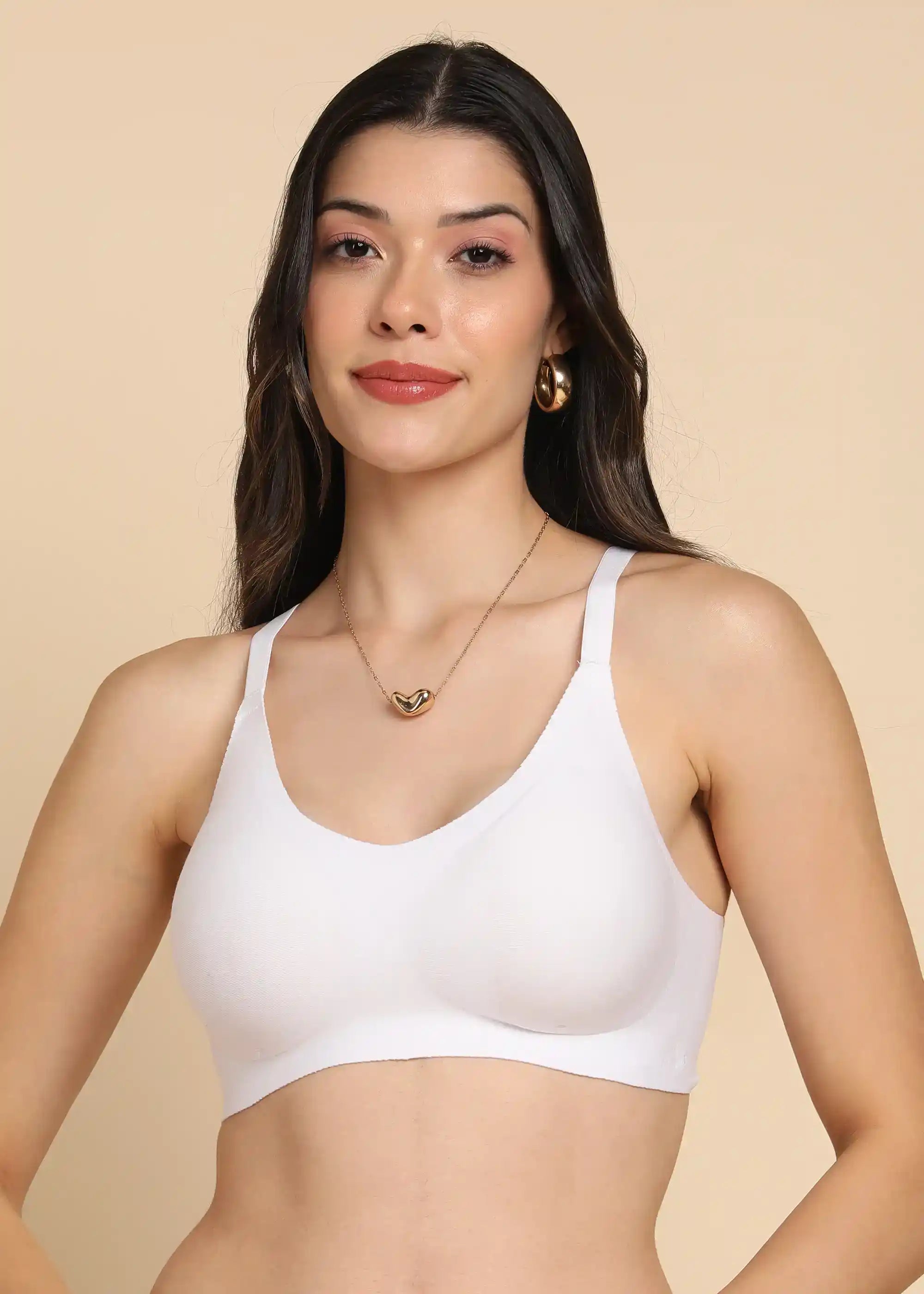 Swanz  Bonded Breathable Cotton Padded Full-Coverage Bra (SB-938-White)