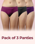 Swanz  High Coverage Cotton Spandex Hipster Panty with Stay-Fresh Treatment (Pack of 3)