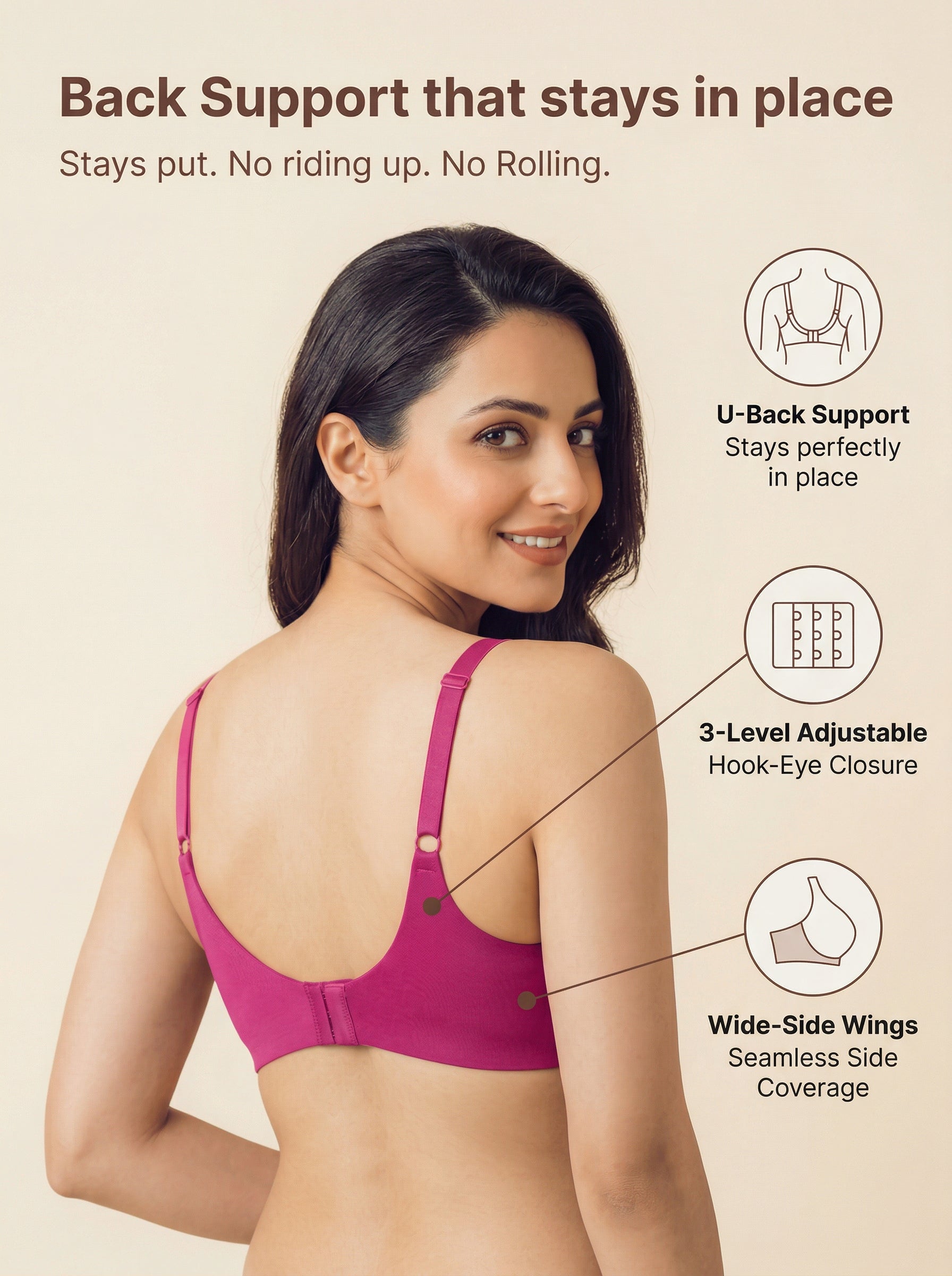 Cotton Padded Full Coverage Bonded Bra (SB-938-Wine)