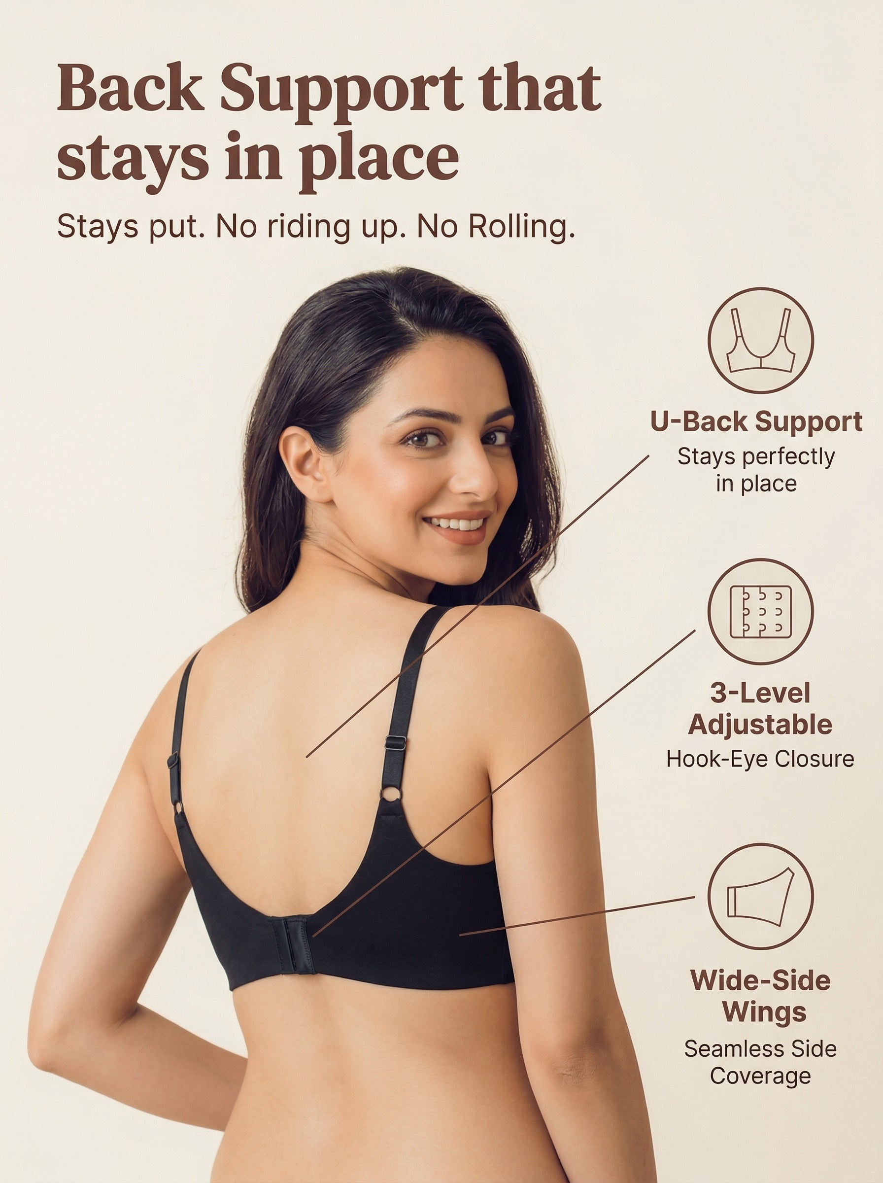 Cotton Padded Full Coverage Bonded Bra (SB-938-Black)