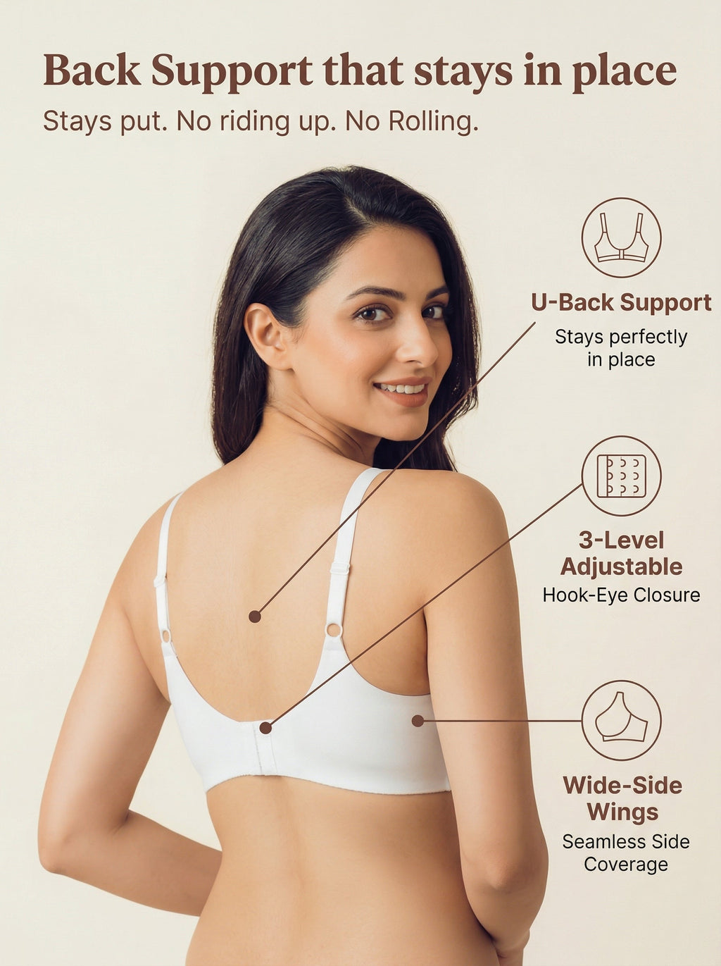 Cotton Padded Full Coverage Bonded Bra (SB-938-White)
