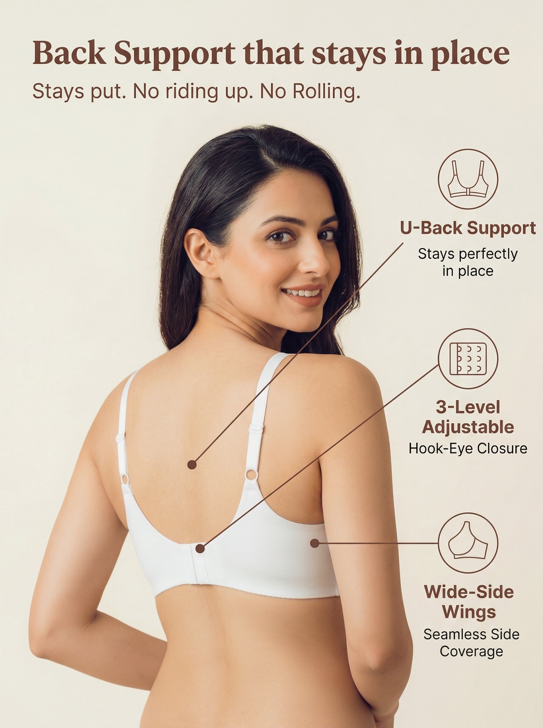 Cotton Padded Full Coverage Bonded Bra (SB-938-White)