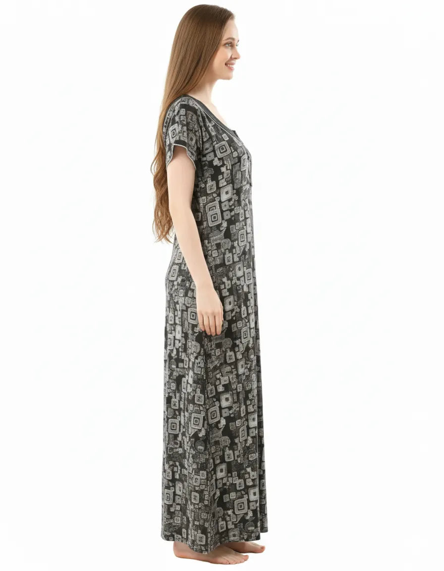 Arolisa Printed Rayon Alpine Nighty – Comfortable, Relaxed Fit (L/XL)