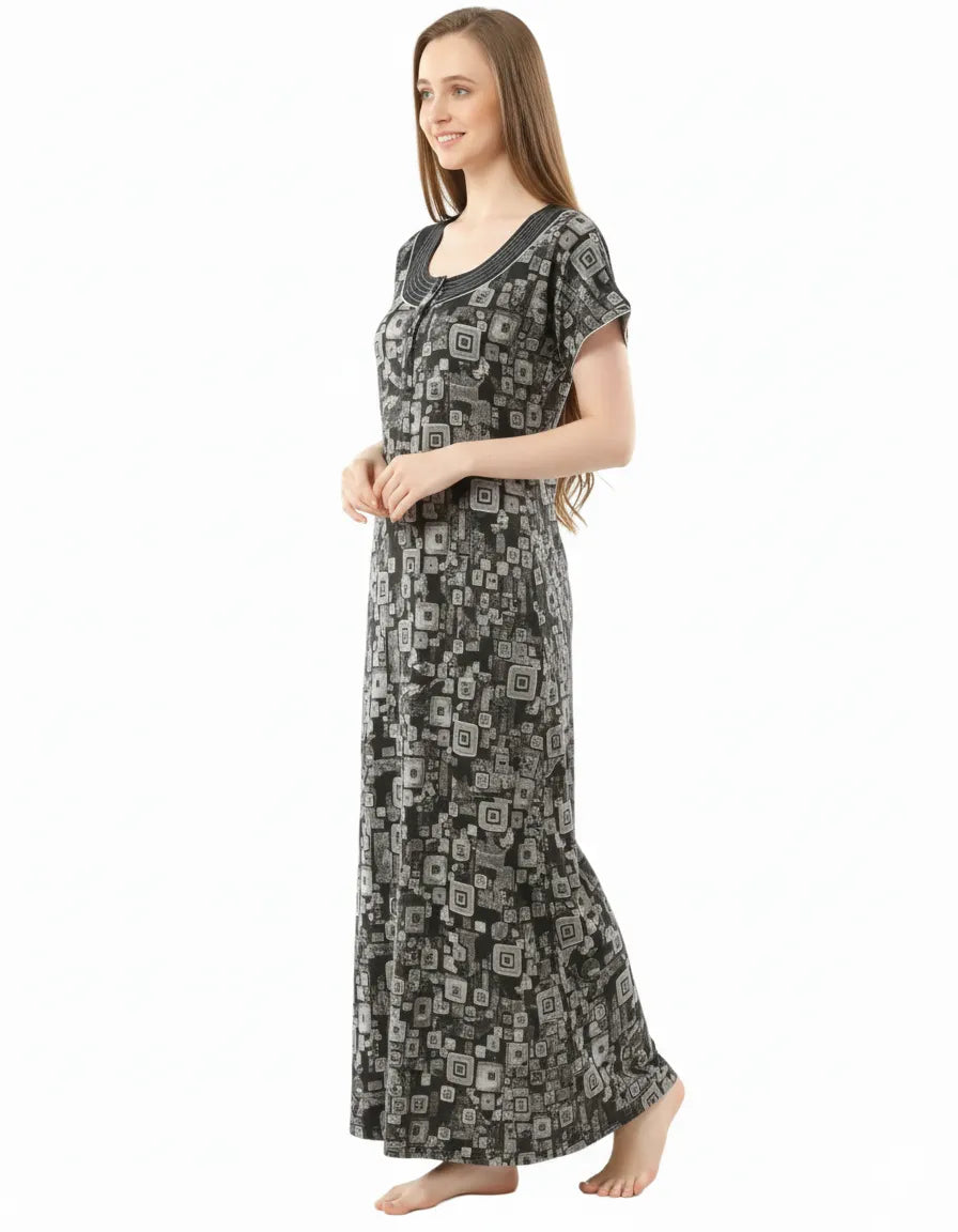 Arolisa Printed Rayon Alpine Nighty – Comfortable, Relaxed Fit (L/XL)