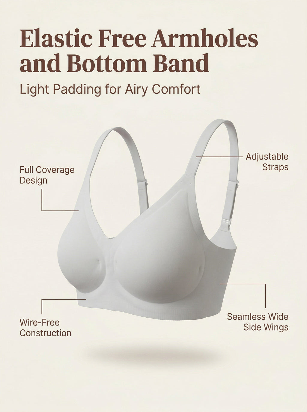 Cotton Padded Full Coverage Bonded Bra (SB-938-White)