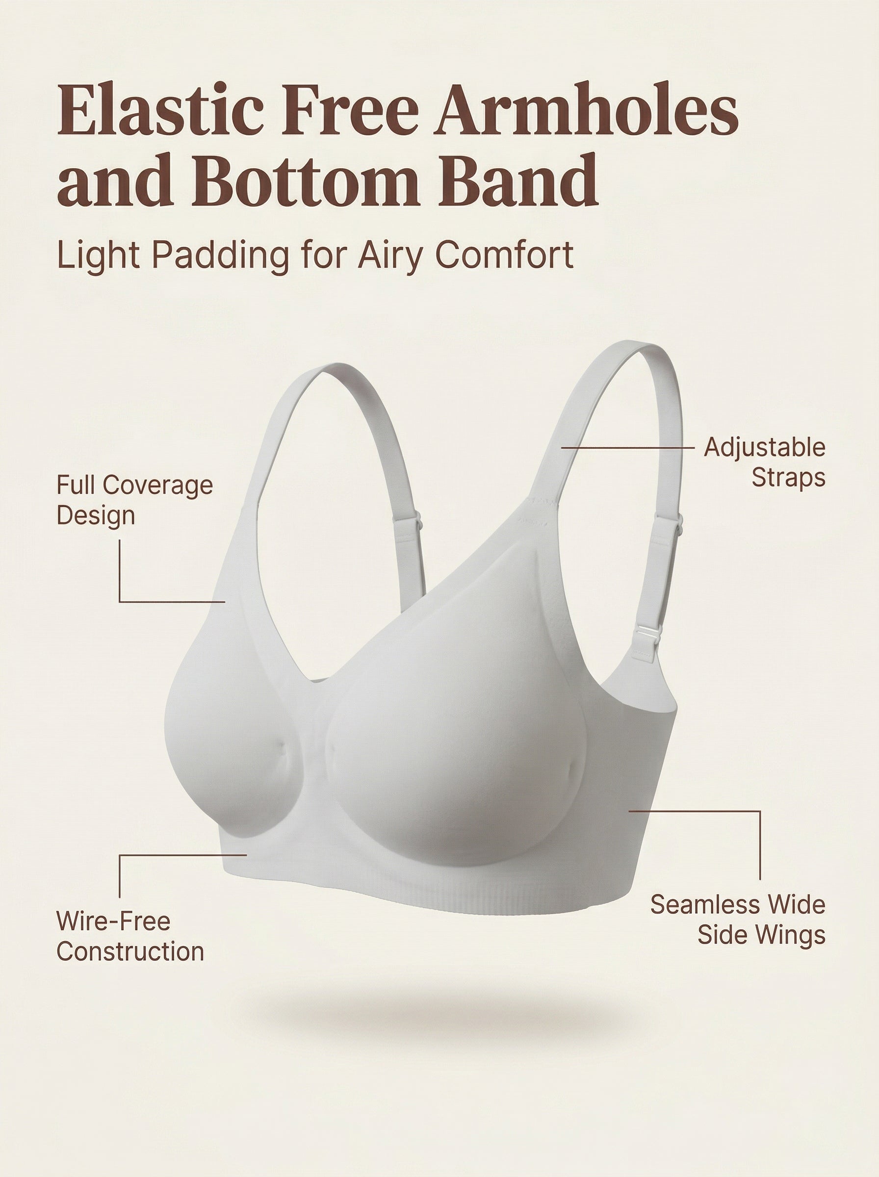 Cotton Padded Full Coverage Bonded Bra (SB-938-White)
