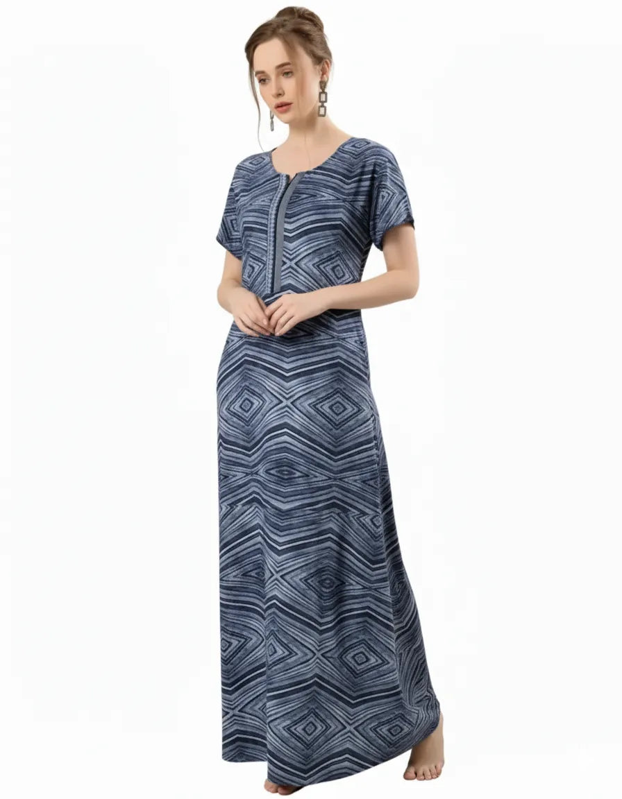 Arolisa Printed Rayon Alpine Nighty – Comfortable, Relaxed Fit (L/XL)