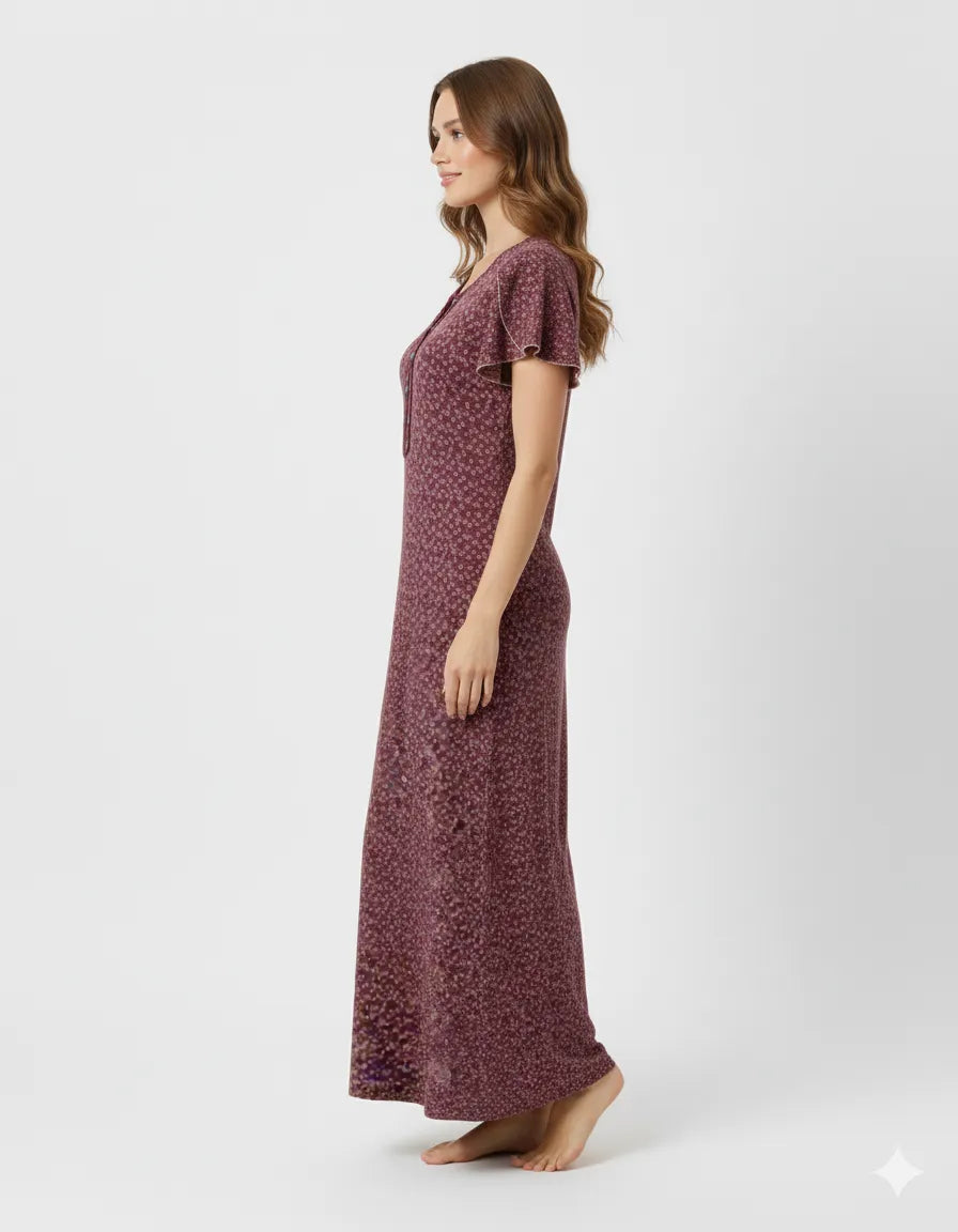 Arolisa Printed Rayon Alpine Nighty – Comfortable, Relaxed Fit (L/XL)