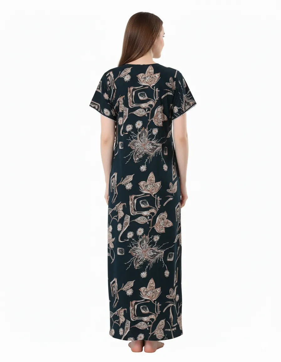 Arolisa Printed Rayon Alpine Nighty – Comfortable, Relaxed Fit (L/XL)