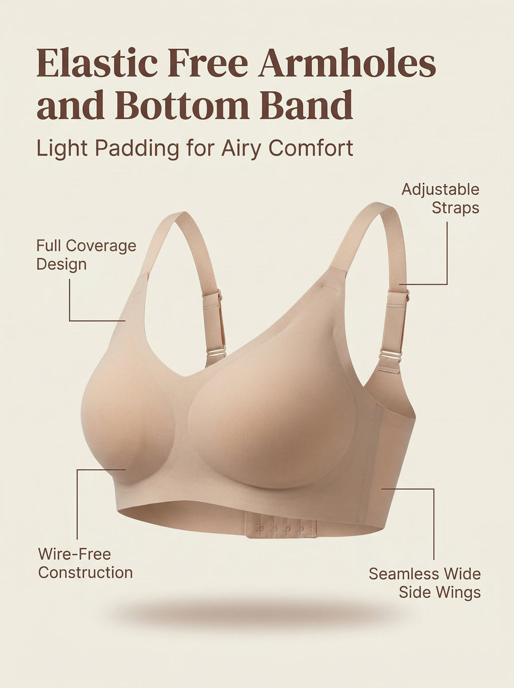 Cotton Padded Full Coverage Bonded Bra (SB-938-Skin)