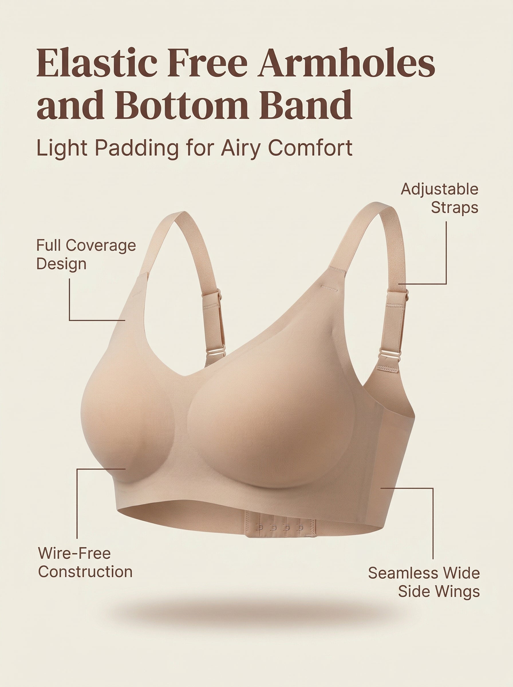 Cotton Padded Full Coverage Bonded Bra (SB-938-Skin)