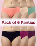 Swanz  Cotton Classic Antimicrobial Hipster Panty Soft, Breathable & Stain-Resistant Everyday Comfort (Pack of 6)