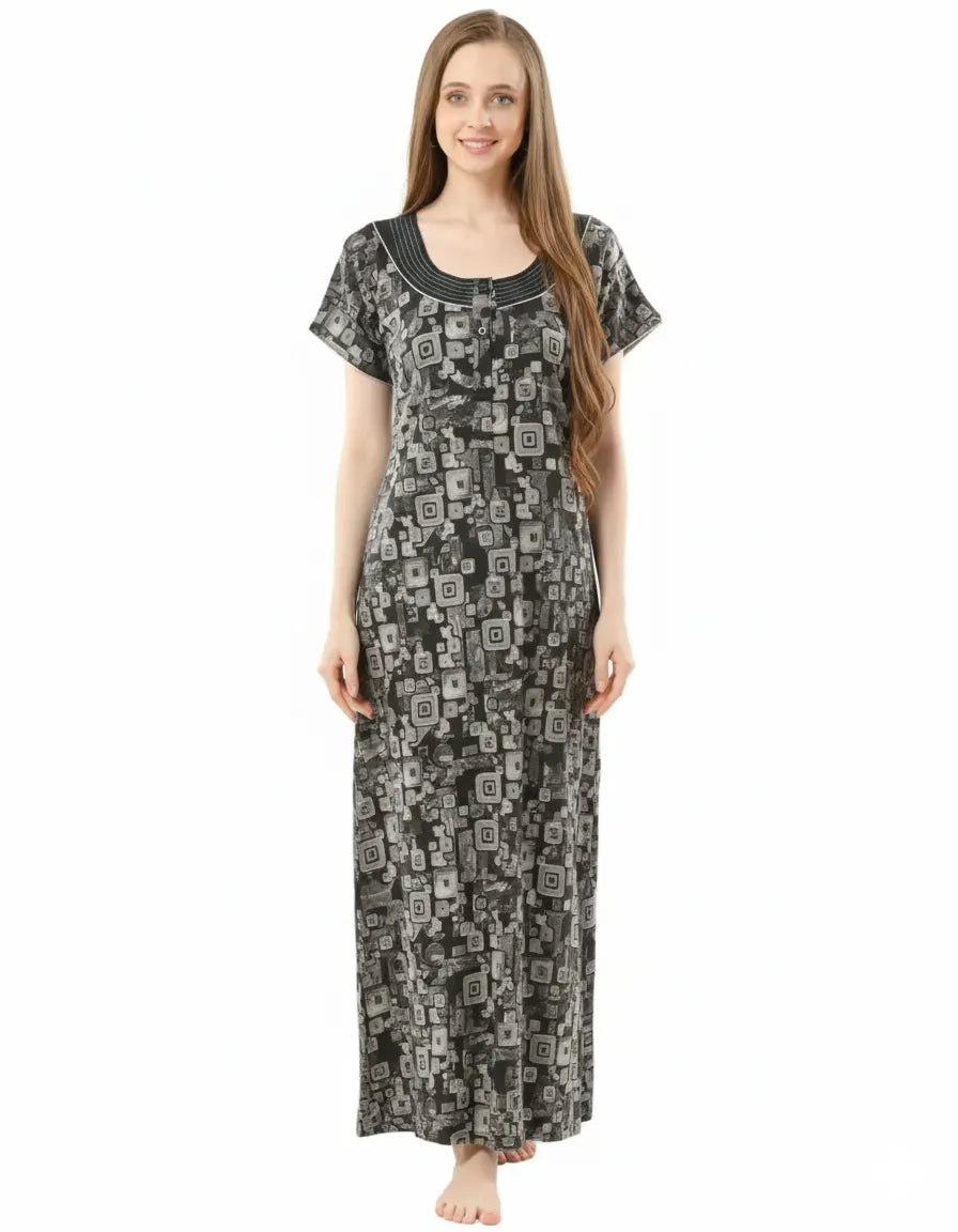 Arolisa Printed Rayon Alpine Nighty – Comfortable, Relaxed Fit (L/XL)