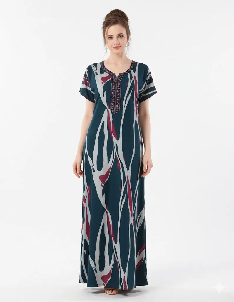 Arolisa Printed Rayon Alpine Nighty – Comfortable, Relaxed Fit (L/XL)