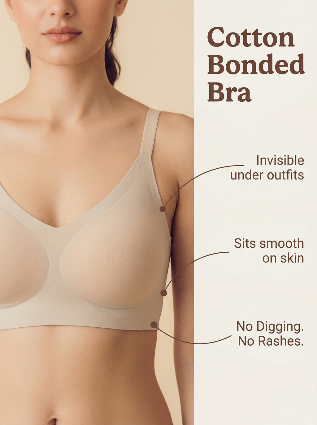 Cotton Padded Full Coverage Bonded Bra (SB-938-Skin)